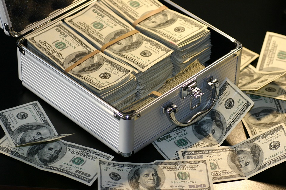 dollar cash in a bank